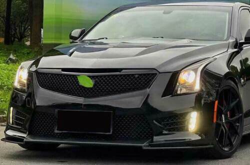 Front Upper Bumper Mesh Grill Grille for Cadillac ATS-V 2013-2019 Paint Black n