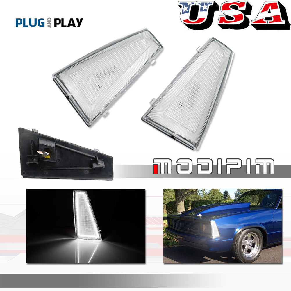 Suitable for 80-81 El Camino&Malibu transparent white front marker light- v