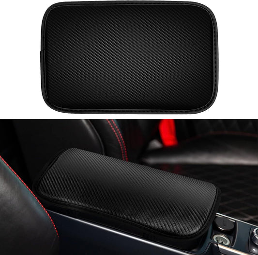 1Pc Carbon Fiber Car Center Console Armrest Mat Pad Cover New Accessory Black