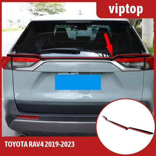 for Toyota RAV4 2019-2023 ABS Glossy Black+Red Tail Door Trunk Lid Strip Trim