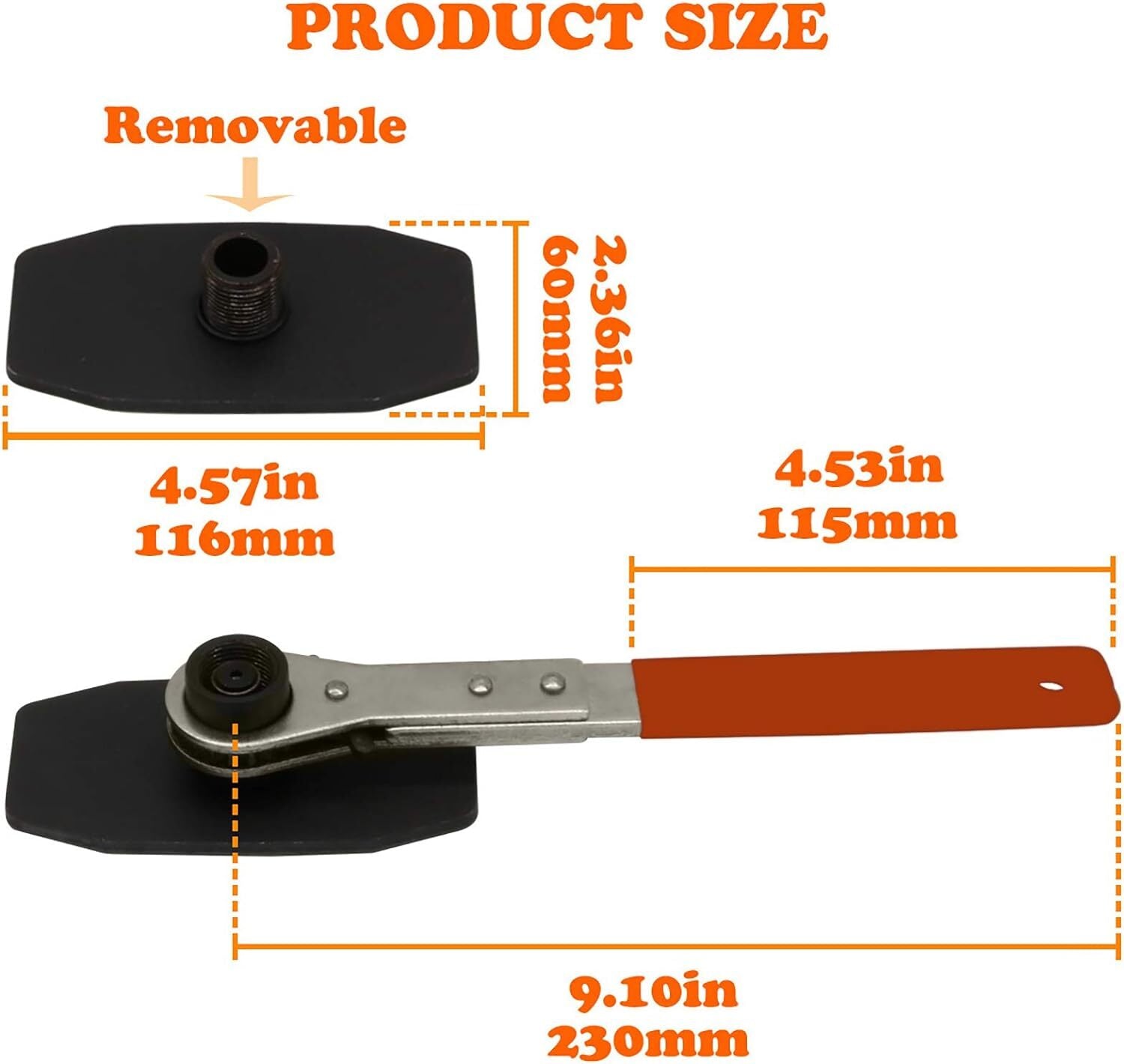 Car Ratchet Brake Piston Wrench W/Hook Caliper Pad Install Tool Press OrangeBlk