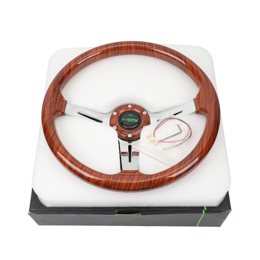 13.58INCH Acrylic Wood Grain Universal Racing Steering Wheel Drifting Deep Dish
