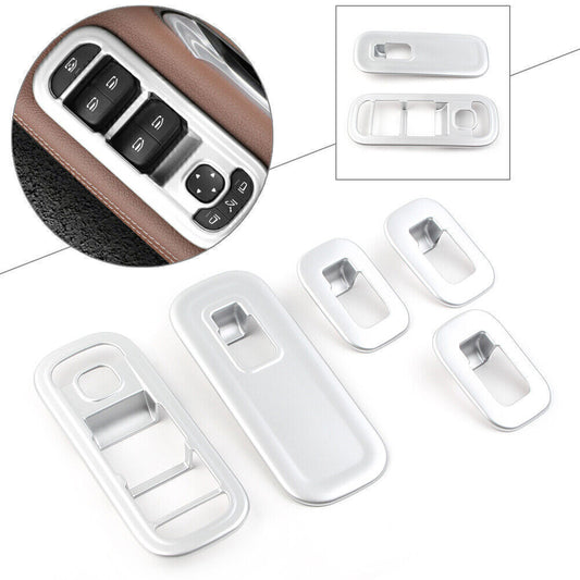 Door Window Switch Cover Trims Silver For 19 for Mercedes-Benz A-Class Left Drive