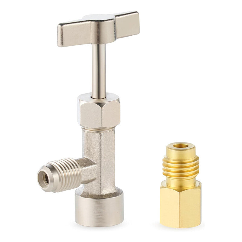 Self-Sealing R134a A/C Can Tap Tapper Adapter Dispensing Valve with Tank Adapter