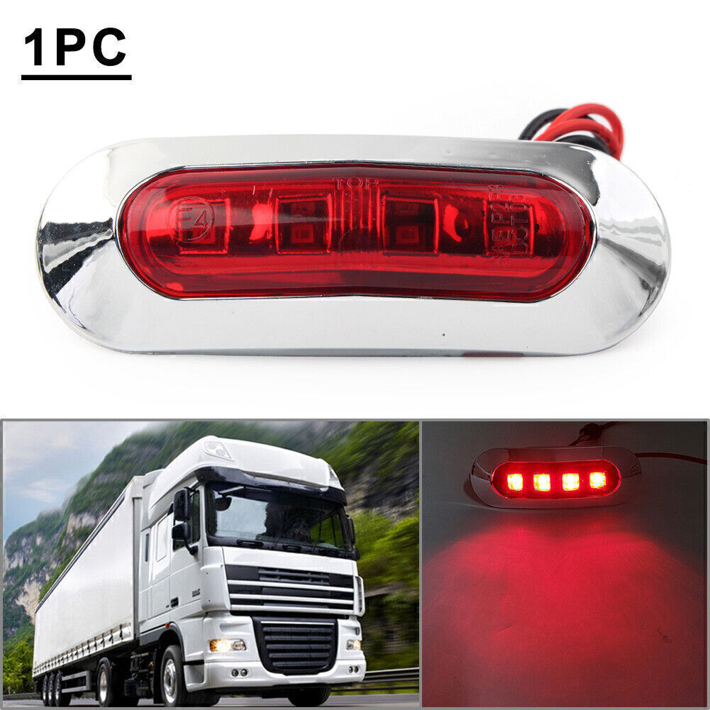 4 LED Side Clearance Marker Light Lamp Fit Car Truck Trailer Pickup 12V 24V Red