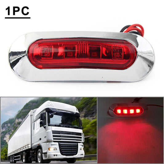 4 LED Side Clearance Marker Light Lamp Fit Car Truck Trailer Pickup 12V 24V Red