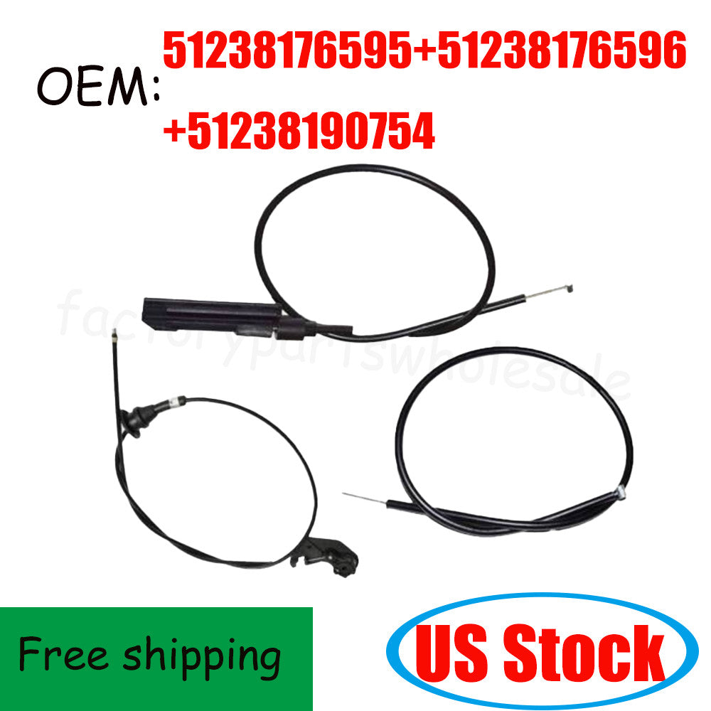 Set of 3PCS Engine Hood Release Cable Wire For E39 525i 528i M5 n