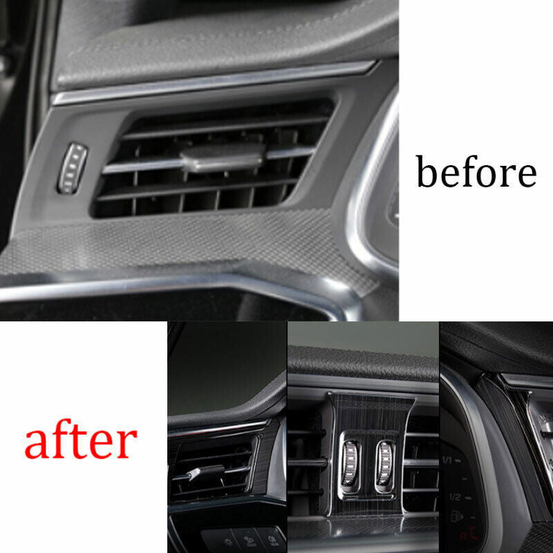 Fit for Audi A6 A7 2019-2024 Black Steel Inner LR AC Air Outlet Vent Cover Trim