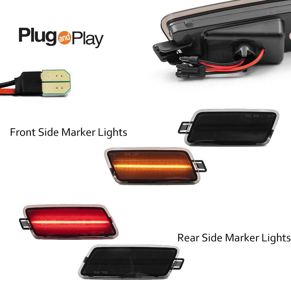 Suitable for 12-18 for Audi A7 S7 RS7 Quattro Smoke Bumper Side Marker Signal Light Set - v