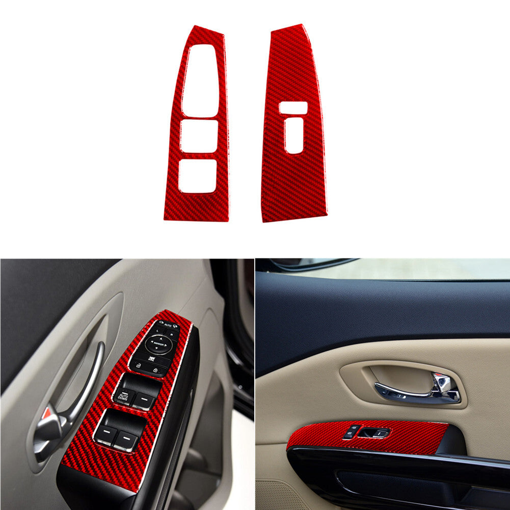 Red Carbon Fiber Overhead Console Frame Cover Trim for Hyundai Azera 2006-2011 v