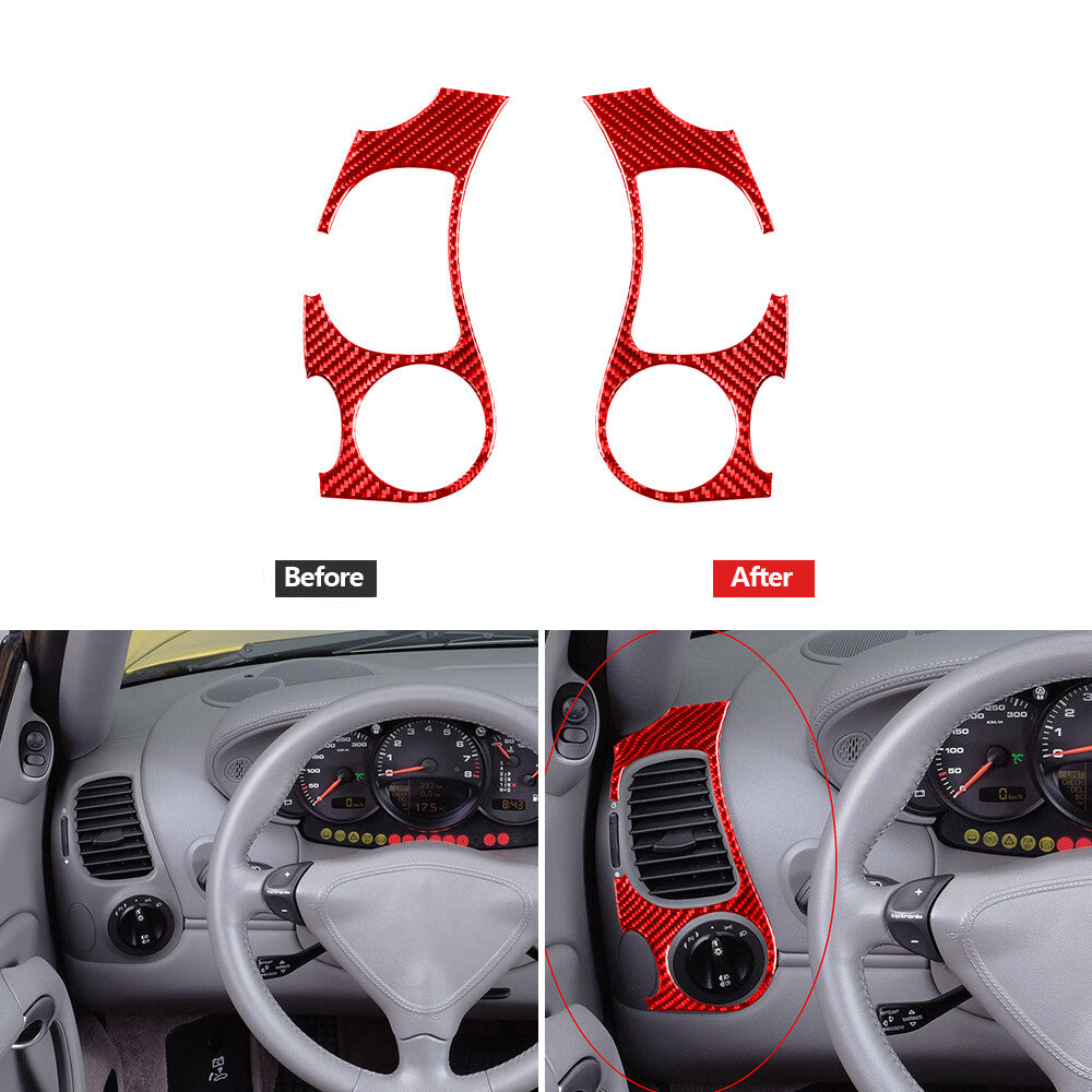 Red Carbon Fiber Above Glove Box Decorative Cover Trim for Mustang 2005-09 v