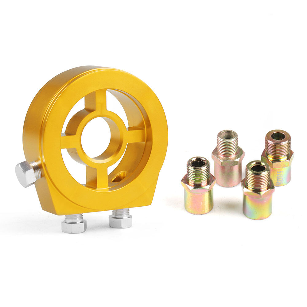 Oil filter cooler sandwich plate adapter accessories and 4 connectors universal aluminum