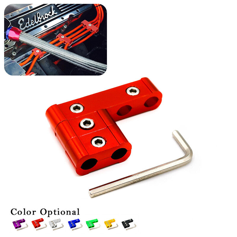 3Pcs Aluminum Engine Spark Plug Wire Separator Divider Organizer Clamp Kit Red Q