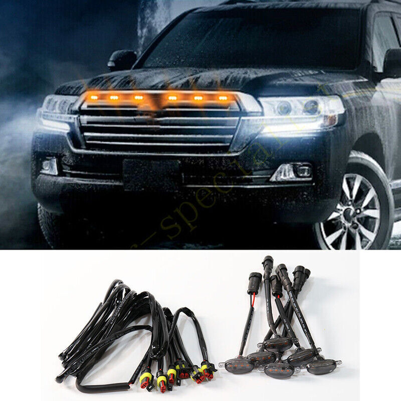 6X for Toyota for Land Cruiser 16-20 Front Grille LED Light Style Grill Trim Q