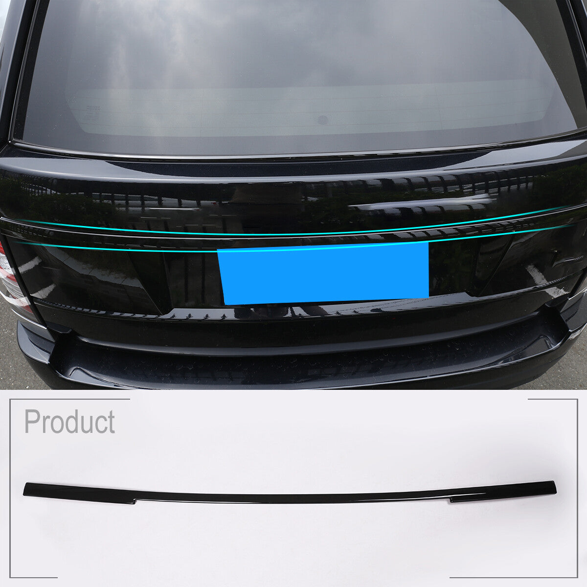 Black rear door, tailgate, and trunk molding trim for Range Rover Vogue L405 2013 - 2021. n