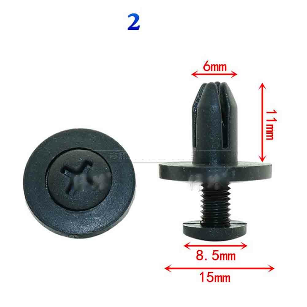 90 Nylon Bumper Push Fasteners Rivet Clips Expansion Screws Replacement Kit