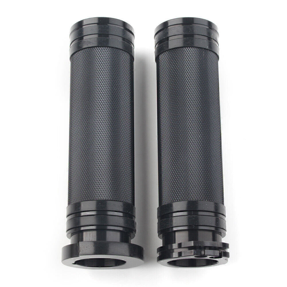 CNC Handlebar Hand Grips Black for Harley Sportster Dyna Softail Touring Fatboy Q
