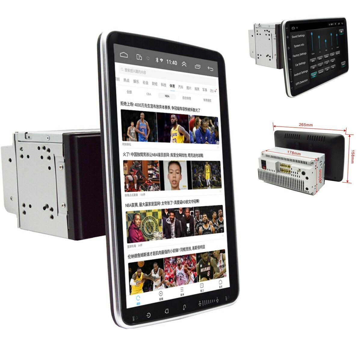 10.1-inch 2DIN GPS Touchscreen Rotatable Car Stereo Radio with WiFi Player - Android 9.1 n