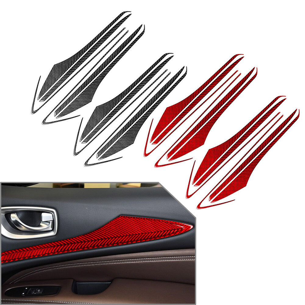 12Pcs Carbon Fiber Interior Door Panel Trim for Infiniti JX35 QX60 2013-2016