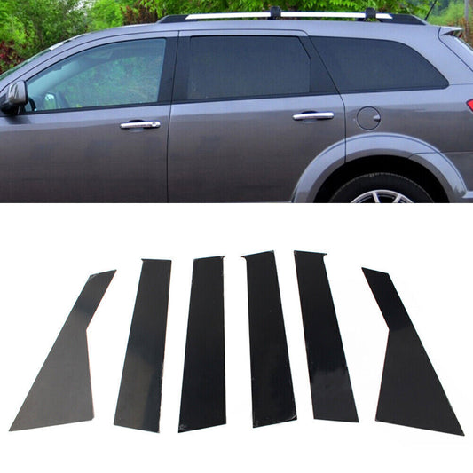 for Dodge Journey 2009-20 Piano Black Pillar Post Door Window Molding Strip Trim