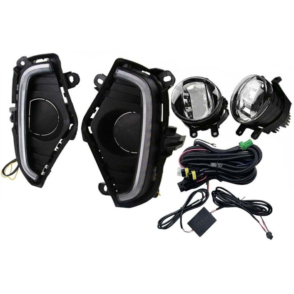 LED DRL Turn Light Front Fog Lamp w/Harness Switch Kit 2022-2023 For RAV4 n