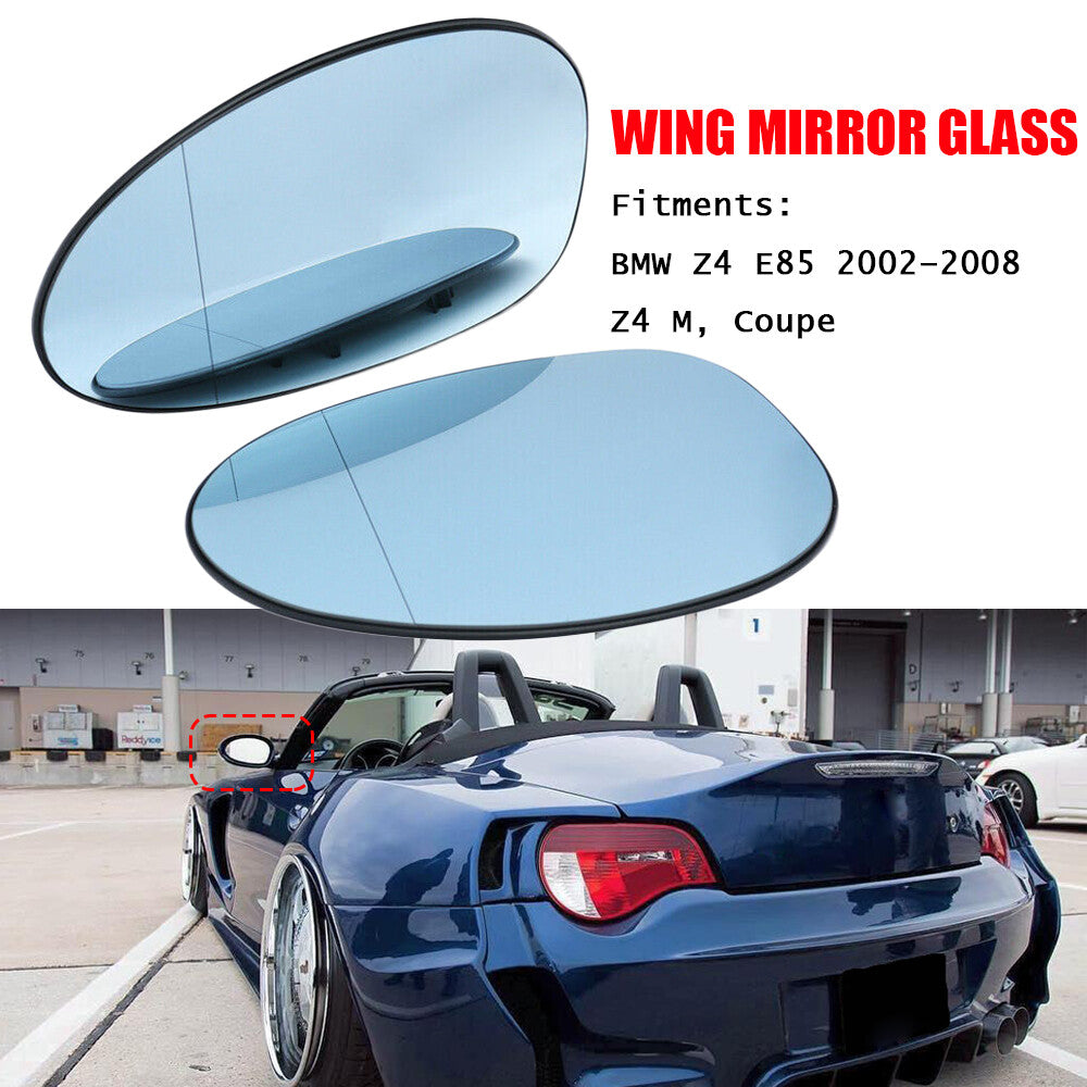Pair Left+Right Blue Heated Wing Mirror Glass for BMW Z4 E85 2002â€?8 Z4 M Coupe Q