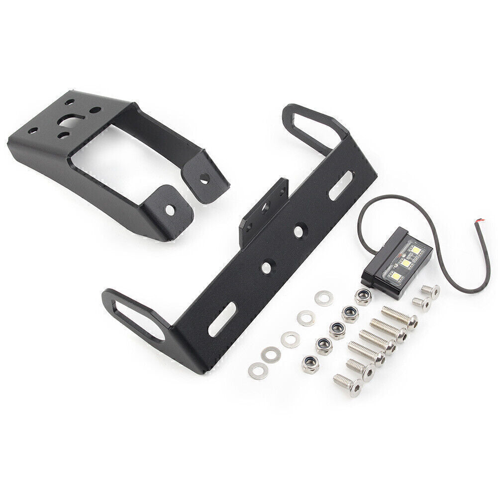 Black Rear License Plate Holder W/ LED Light for Kawasaki ZX-10R 636 ZX-6R