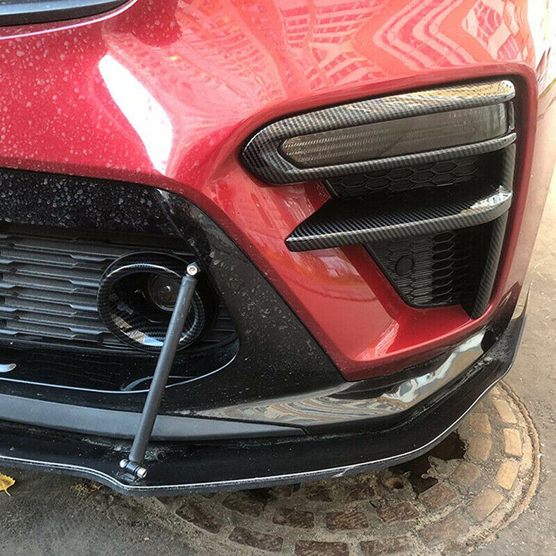 for Kia Forte Sedan 2019-21 Carbon Fiber Front bumper Fog Light Lamp Cover Trim