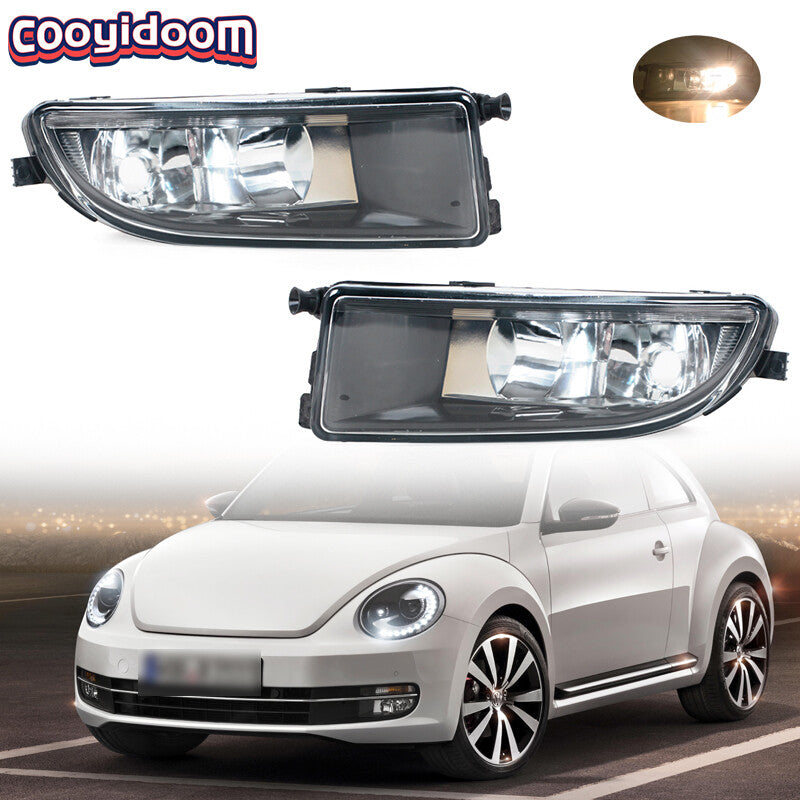 for VW Beetle 2012 -2016 Front Bumper Fog Light Lamp Clear Lens With Bulbs LHRH