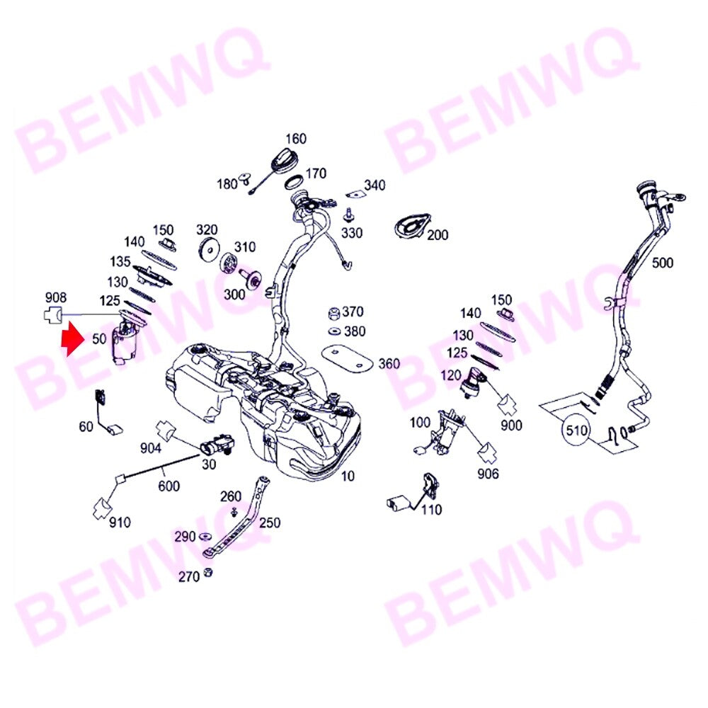 Fuel pump assembly 2044701394 is suitable for Mercedes C230, C250, C300, C350, E350, and GLK350. n