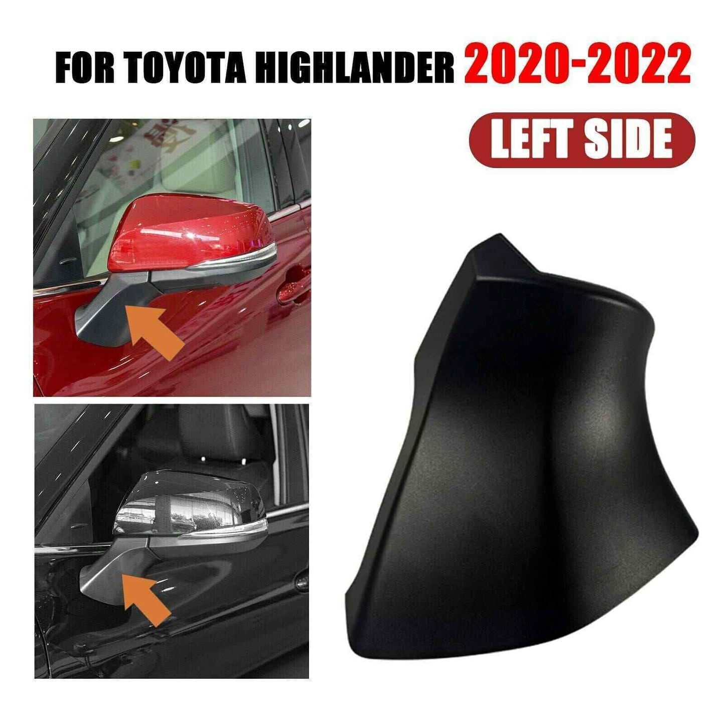 2020 2021 2022 LEFT Driver Side Rearview Mirror Base Cover for Toyota Highlander LEFT Driver