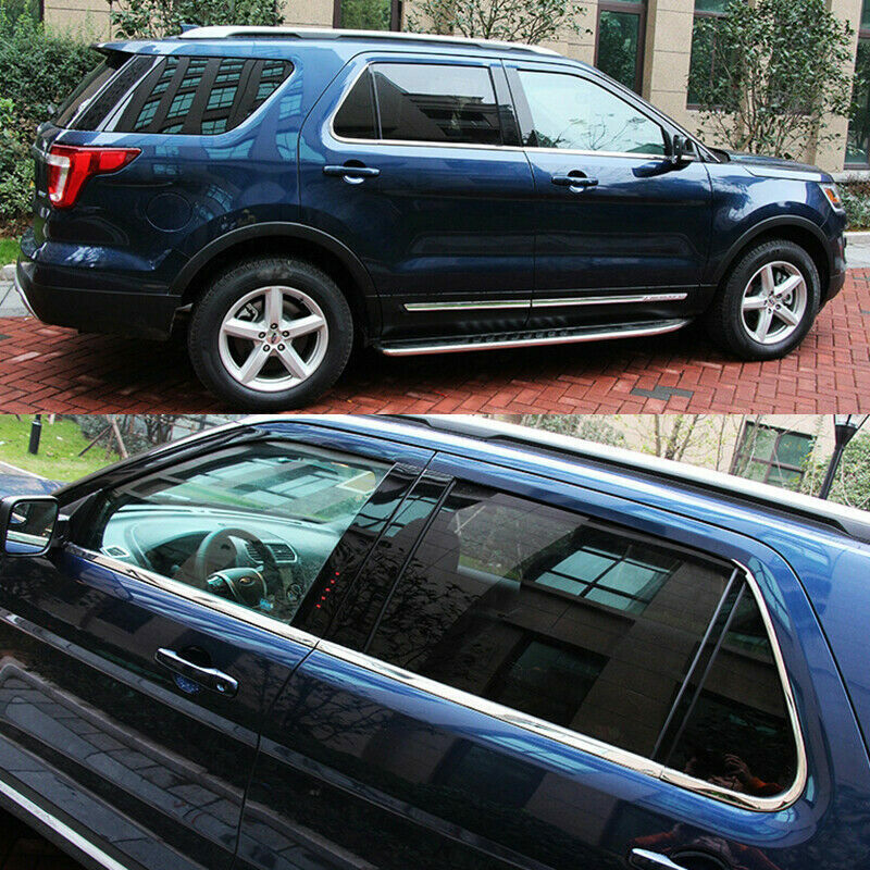 6X for Ford Explorer 2011-2018 Steel Chrome Bottom Window Frame Sill Trim Cover