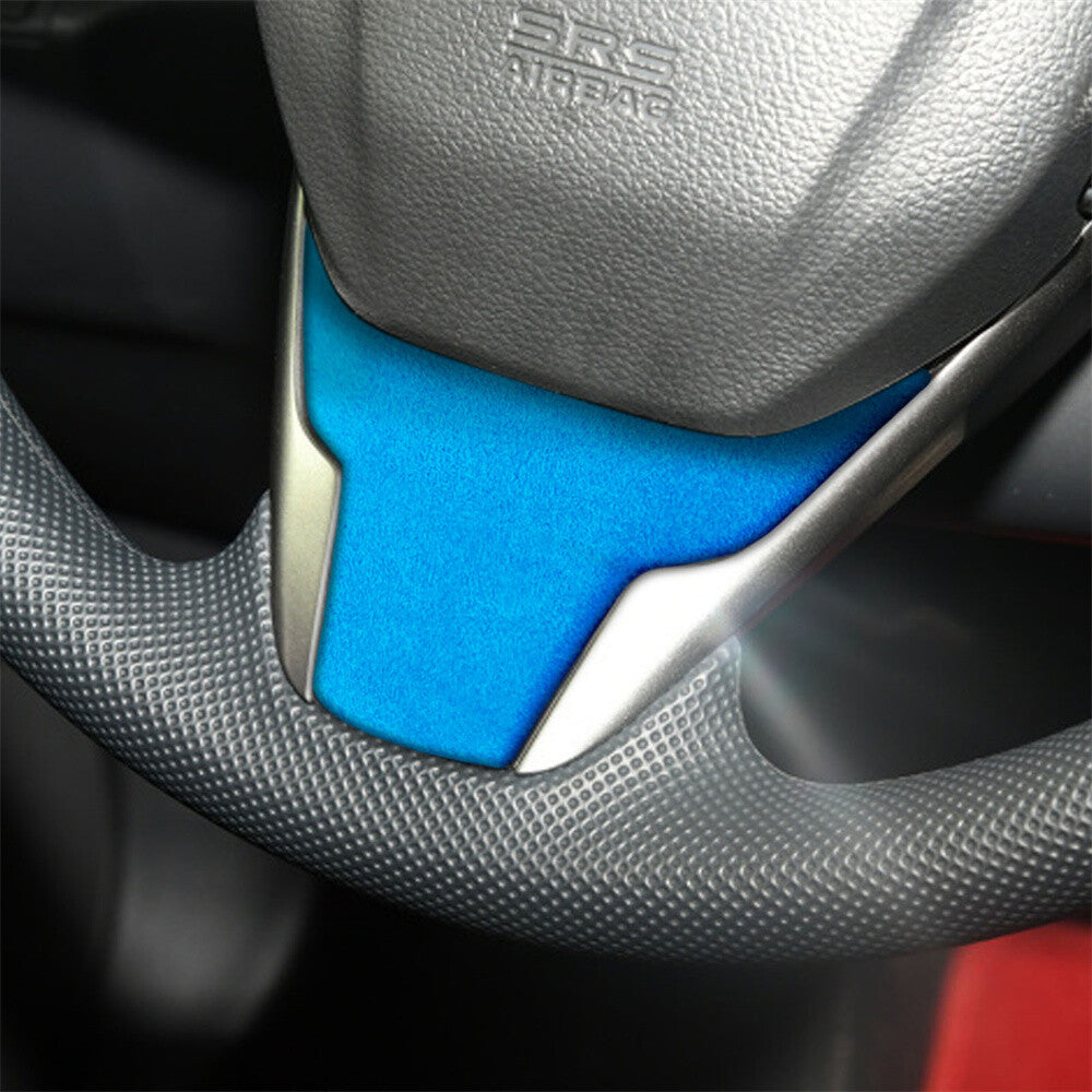Suede Blue Inner Steering Wheel Lower Chin Panel Cover for Honda for Civic 2016-2021