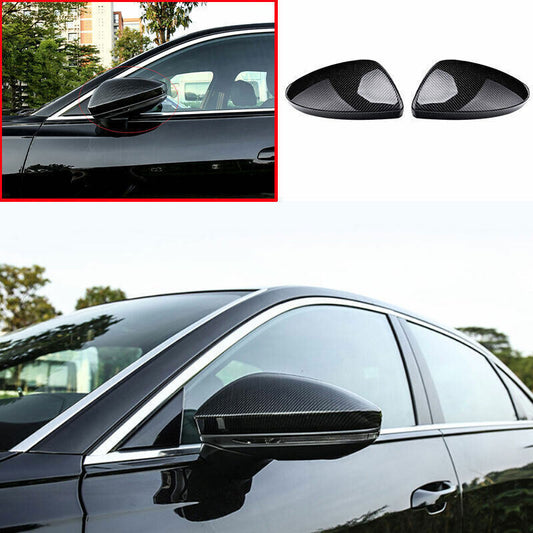 Fit for Audi A6 2019-2024 ABS Carbon Fiber Rear View Side Door Mirror Cover Trim