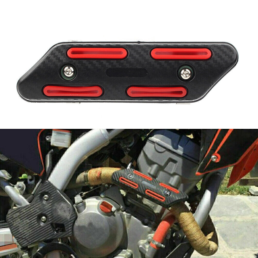 Red Exhaust Muffler Pipe Heat Shield Cover Heel Guard Anti-Scalding
