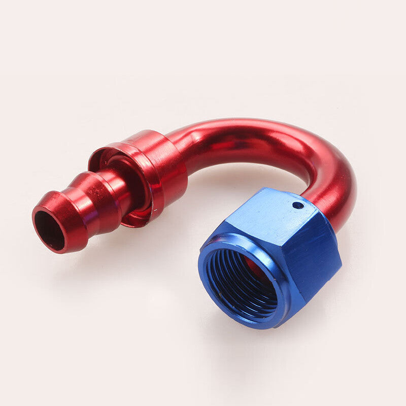 8AN AN8 180Degree Push Lock Hose End Barb Fitting/Adaptor Push-On Hose Fitting
