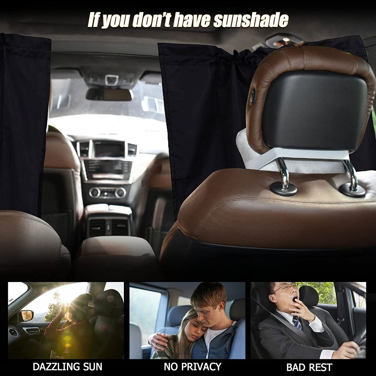 2-pack car partition curtain side window privacy sunshade - n