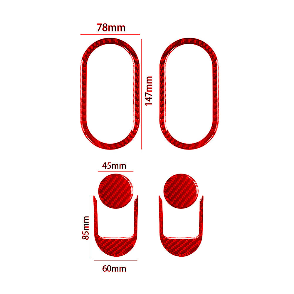 4Pcs Red Carbon Fiber Door handle Cover Trim for Dodge for RAM 1500 2009-2012 v