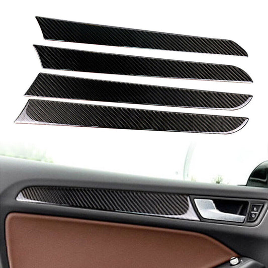 4x Carbon Fiber Interior Door Panel Cover Trim Sticker for Audi for A4 B8 2009-2016