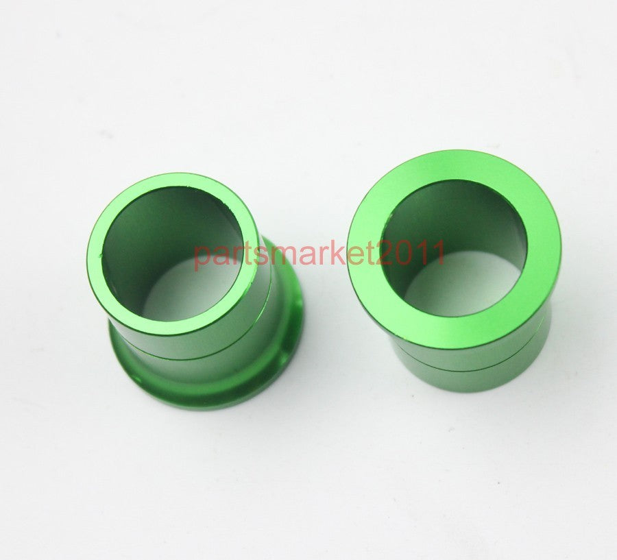 Green CNC Front Wheel Rim Axle Spacers for Kawasaki KX250 KXF250 KXF450 Bikes