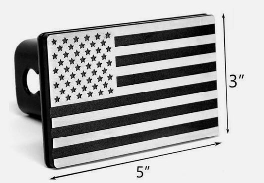 Car hook-up protective cover plug cover trailer receiver 2.5 inch American flag chrome for Chevrolet