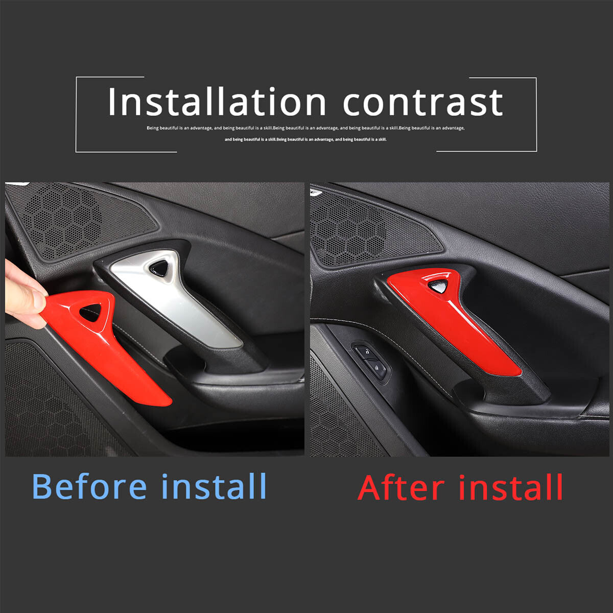 for Corvette C8 Z51 2020 - 2023 Carbon Fiber ABS Interior Console Dashboard Strip Decal- v