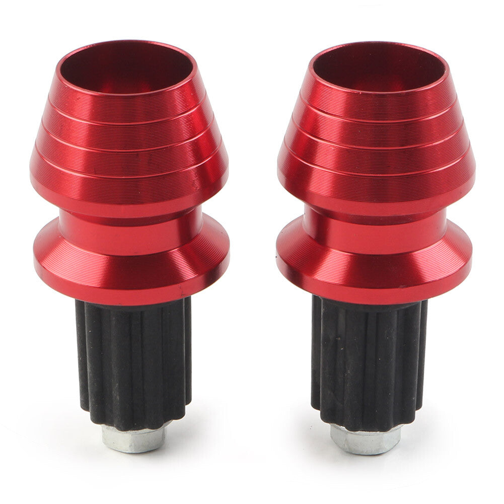 Red CNC Motorcycle Aluminum Billet Bar End Plugs Sliders Hand Grips Handlebar Q