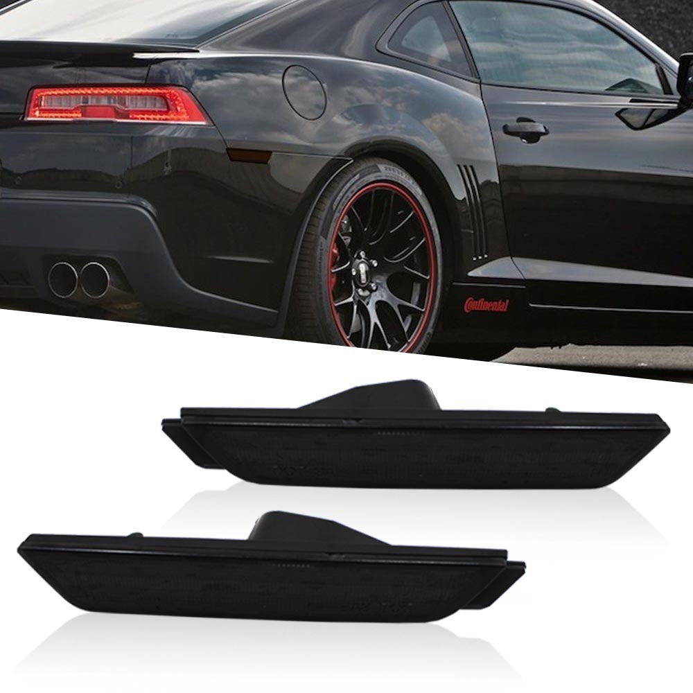 Suitable for 2010-2015 for Chevrolet Camaro Smoked Lens Rear Marker Light Housing Q