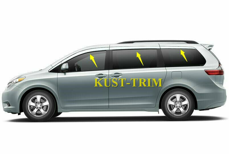 for Toyota for Sienna 11-20 Chrome Window Visor Vent Sun Shade Rain Guard Door Visor