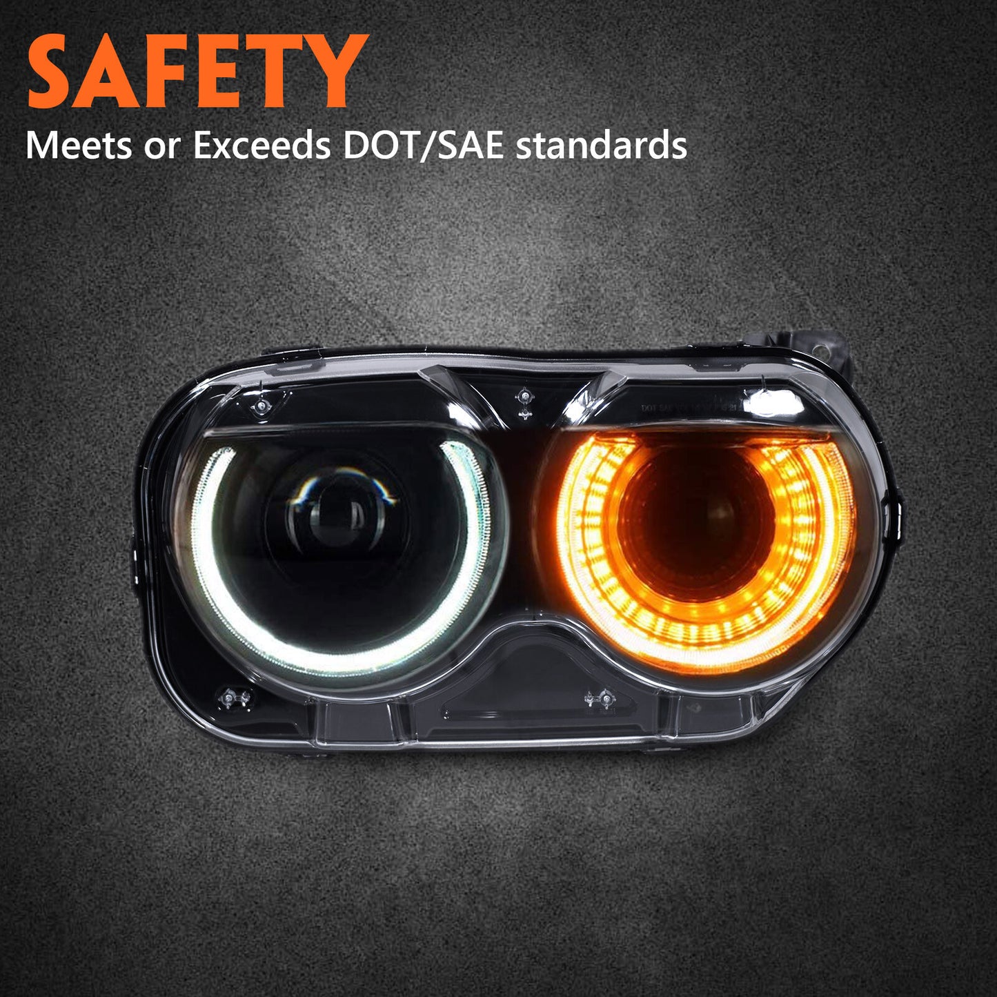 For 2015 - 2023 for Dodge for Challenger Halogen Headlight with LED DRL Headlight Passenger Headlight v