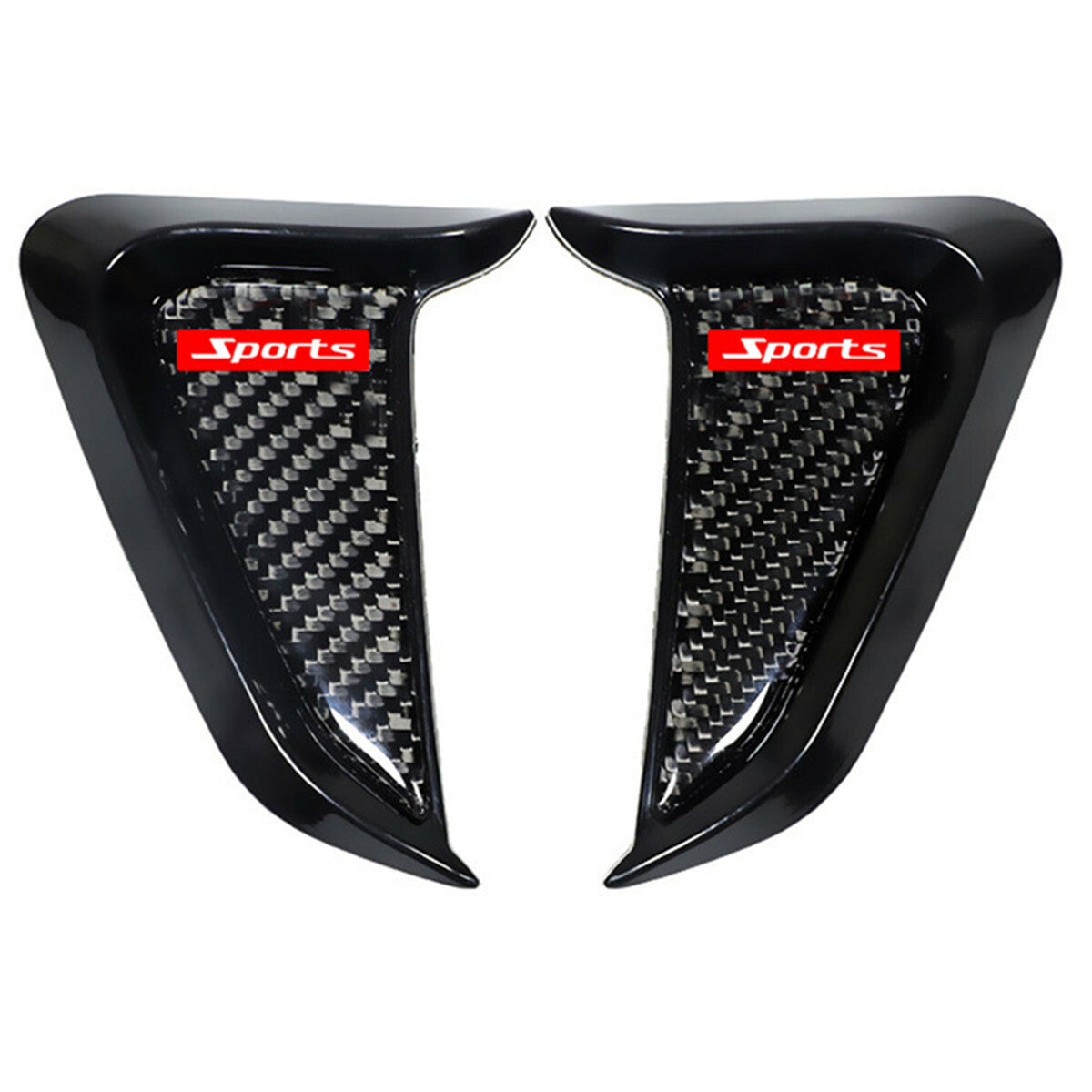 Pair Car Side Fender Fake Air Vent Decor Cover Shark Gills Leaf Panel Sticker