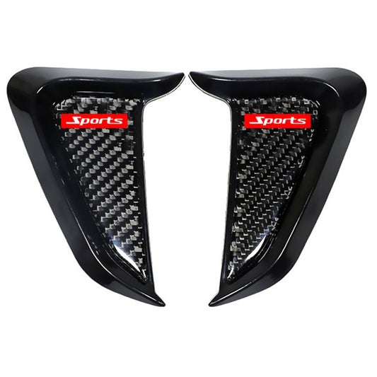 Pair Car Side Fender Fake Air Vent Decor Cover Shark Gills Leaf Panel Sticker