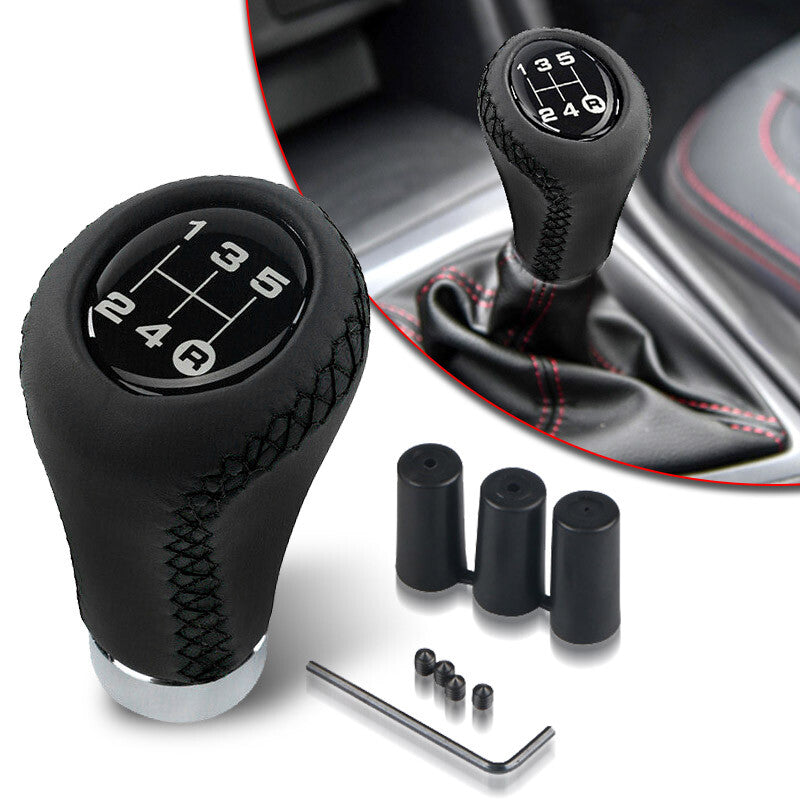 5 Speed Universal Car Manual Shift Knob Gear Stick Shifter Lever Aluminum Black