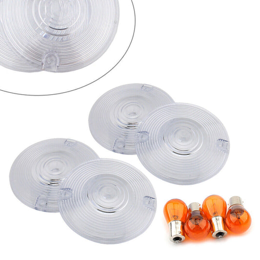 Front Rear Turn Signal Clear Lens Cover for Harley Davidson Glide Light Blinker Q